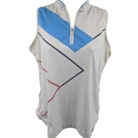 Slazenger Sleeveless Quarter Zip Golf Shirt Sz M - Picture 1 of 9